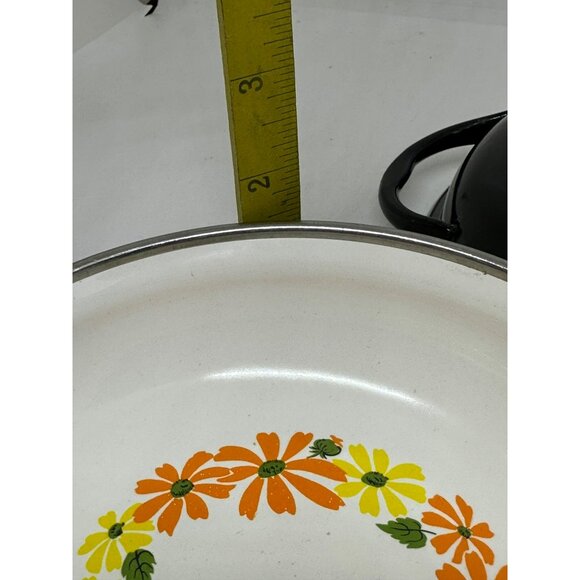 VTG EKCO "Country Garden" Daisy Porcelain Clad Pans | Set of 2 Made in Italy - Picture 7 of 9
